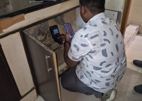 Water damaged walls and peeling paint